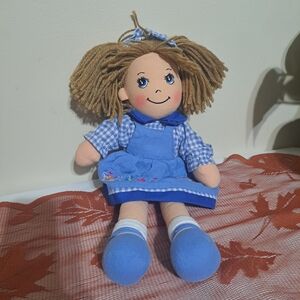 Blue Delton Rag Doll with Checkered Dress NWT